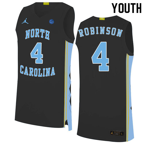 2020 Youth #4 Brandon Robinson North Carolina Tar Heels College Basketball Jerseys Sale-Black - Click Image to Close